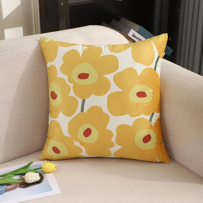 Axyaa Velvet Sofa Pillow Case Soft Fluffy Cushion Cover Modern Simple Style