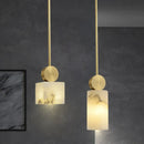 Axyaa Geometric Marble Pendant Light: Modern Minimalist Chandelier for Living Room