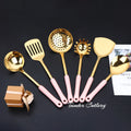 Axyaa 7Pcs Stainless Steel Ceramic Handle Cookware Set