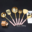 Axyaa 7Pcs Stainless Steel Ceramic Handle Cookware Set