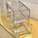 Axyaa Stackable Transparent Makeup Storage Box with Pull-out Design
