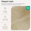 Axyaa Cotton Queen Blanket | All-Season Jacquard Cozy | Luxury Criss Cross Design