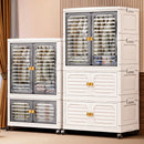 Axyaa Multi-Tier Foldable Cabinet with Wheels – Heavy-Duty Storage Solution