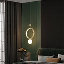 Axyaa Luxury Gold Ring LED Pendant Light for Home Decor