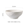 Axyaa Matte Stone Patterned Ceramic Ramen Soup Salad Fruit Noodle Bowl Large Capacity