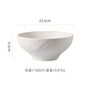 Axyaa Matte Stone Patterned Ceramic Ramen Soup Salad Fruit Noodle Bowl Large Capacity