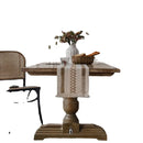 Axya Cotton Linen Striped Table Runner with Dual Color Tassels