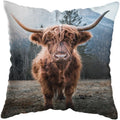 Axyaa Nordic Yak Oxen Highland Cow Cushion Cover for Home Hotel Sofa Bed