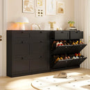 Axyaa Shoe Cabinet with Flip-Top Drawers & Additional Storage
