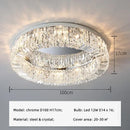 Axyaa Crystal Ceiling Light Fixture LED Chandelier for Bedroom, Modern Steel Design