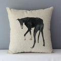 Axyaa Greyhound Printed Linen Cushion Cover - 45x45cm Square Sofa Bed Pillow