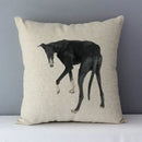 Axyaa Greyhound Printed Linen Cushion Cover - 45x45cm Square Sofa Bed Pillow