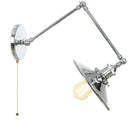 Axyaa Industrial Lens Vintage Loft Wall Lamp with Swing Arms and Pull Chain Switch