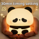 Axyaa Panda Silicone Night Light USB Rechargeable LED Timer Lamp Bedside Decor