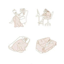 Axyaa Cartoon Couple Design Sofa Cover: Durable Artistic Blend for Stylish Home Decor