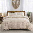 Axyaa Tufted Geometric Duvet Cover Set with Pillowcases - Lightweight Boho Bedding
