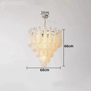 Axyaa Glass Leaf Chandelier for Kitchen Island and Dining Room, French Style Glass Shade
