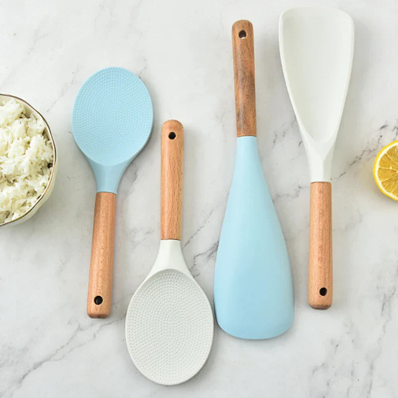Axyaa Silicone Rice Spoon: Non-Stick, High-Temp Japanese Cooking Shovel