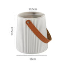 Axyaa Leather Handle Flower Vase Modern Nordic Style Plastic Pot