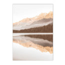 Axyaa Sunset Lake Canvas Wall Art - Nordic Scenery Print for Home Decor