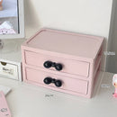 Axyaa Desktop Organizer: Drawer-style Storage Box with Bow Handle for Office Stationery Organization