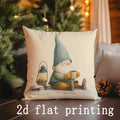 Axyaa Christmas Gnomes & Tree Pillow Cover Set for Sofa, Bedroom, Car