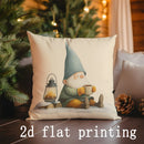 Axyaa Christmas Gnomes & Tree Pillow Cover Set for Sofa, Bedroom, Car