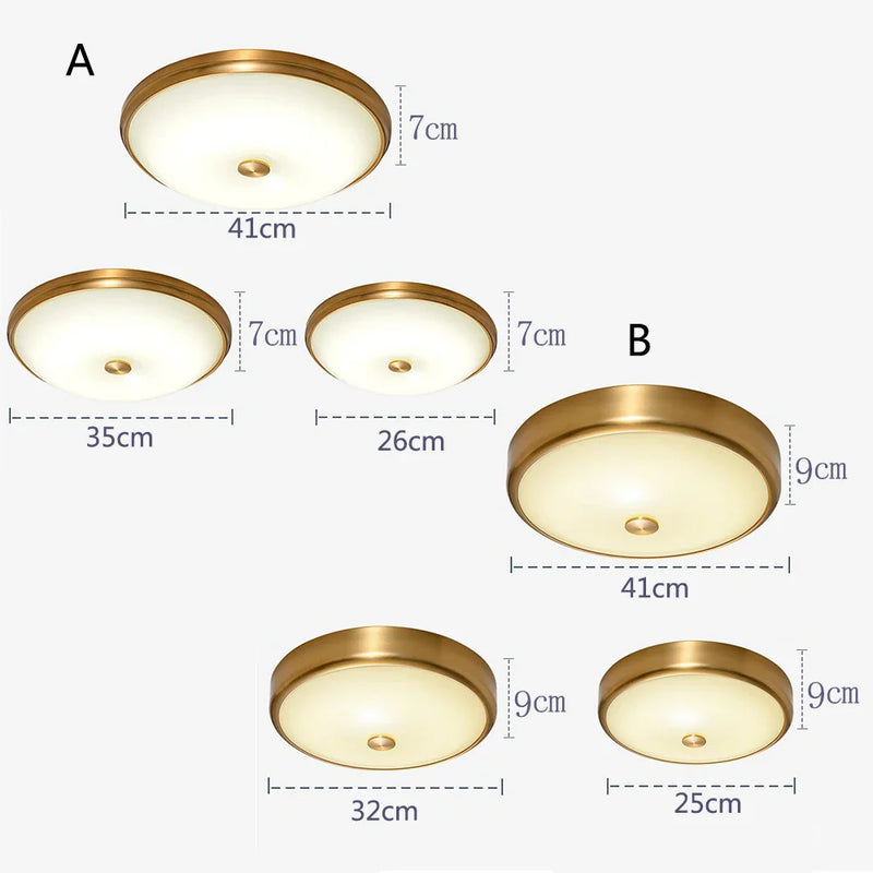 Axya Glass Shade Ceiling Light: Modern LED Brass Lamp for Living Room, Bedroom, Restaurant