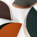 Axyaa Round PU Leather Placemats & Coaster Set for Kitchen and Coffee Shop