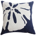 Axyaa Navy Starfish Shell Embroidered Cotton Pillow Cover 45x45cm