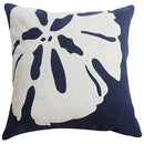 Axyaa Navy Starfish Shell Embroidered Cotton Pillow Cover 45x45cm