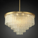 Axyaa Gold Metal Round Led Pendant Lights Luxury Glass Lighting Fixtures