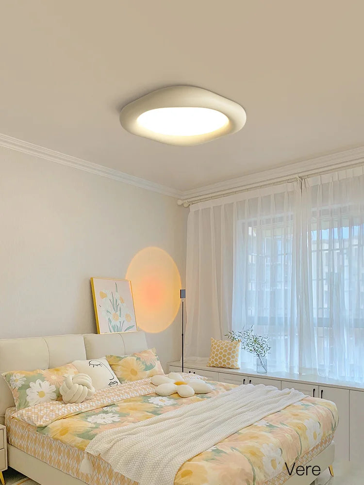 Axyaa Resin Cream Ceiling Lamp: Modern Minimalist Master Bedroom Light