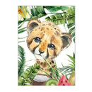 Axyaa Nursery Decor Animals Canvas Prints for Baby Kids Room
