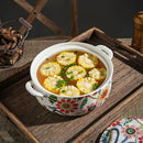Axyaa Love Flower Binaural Bowl Soup Pot - Large Ceramic Personality Nest