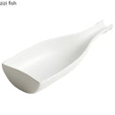 Axya White Porcelain Wine Shape Main Dish Plate Sushi Creative Tableware
