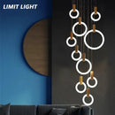 Axyaa Solid Wood Circular Ring LED Pendant Light for Luxe Spaces