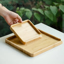 Axyaa Bamboo Tea Box Tray Knife Plate Breakfast Cake Flower Pot Holder
