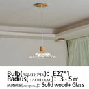 Axyaa Solid Wood Glass Pendant Light for Bedroom Living Room Restaurant