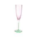 Axyaa Floral European Style Pink & Green Glass Goblet Wine Champagne Flute