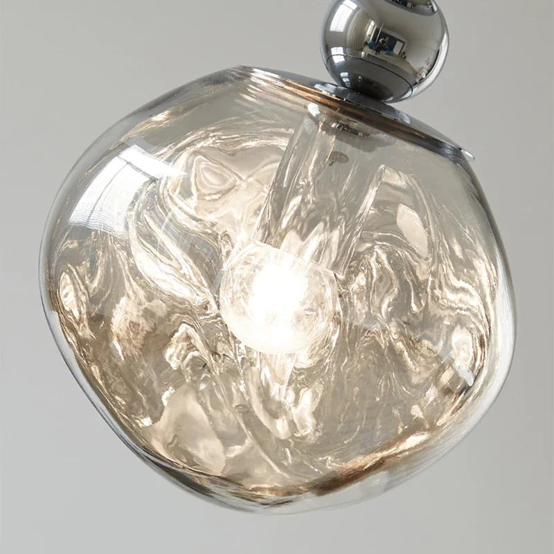 Axyaa Nordic Luxury Round Chandelier for Bar Counter, Bedroom, and Restaurant, Postmodern Lava Lamp