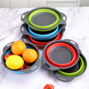 Axyaa Silicone Collapsible Drain Basket: Kitchen Tool for Washing Vegetables & Fruits