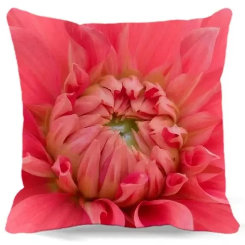Axyaa Chrysanthemum Floral Polyester Cushion Cover Home Decor Pillowcase