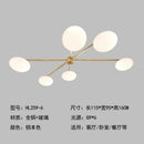 Axyaa Gold Glass LED Chandelier Bauhaus Brass Ceiling Lamp