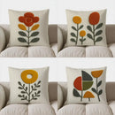 Axyaa Vibrant Floral Pattern Throw Pillow Cover for Sofa, Bedroom, Car