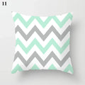 Axyaa Mint Green Blue Geometric Cushion Cover Modern Home Decor