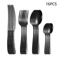 Axyaa Black Stainless Steel Cutlery Set for Home Kitchen Holiday Dinner