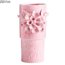 Axyaa Pink Ceramic Vase Elegant Floral Room Decor Aesthetic Flower Arrangement Pot