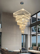 Axyaa Modern Aluminum Tassel Chandelier - Custom Size for Living Room & Hotel