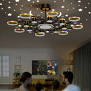 Axyaa Starry Sky Projection LED Chandelier for Modern Living Room Decor